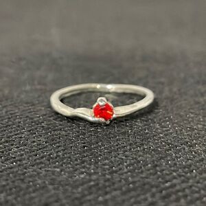 Small thin ring with a small red gem